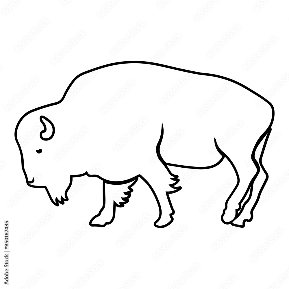 Bison Side View Outline Bison Side View Outline