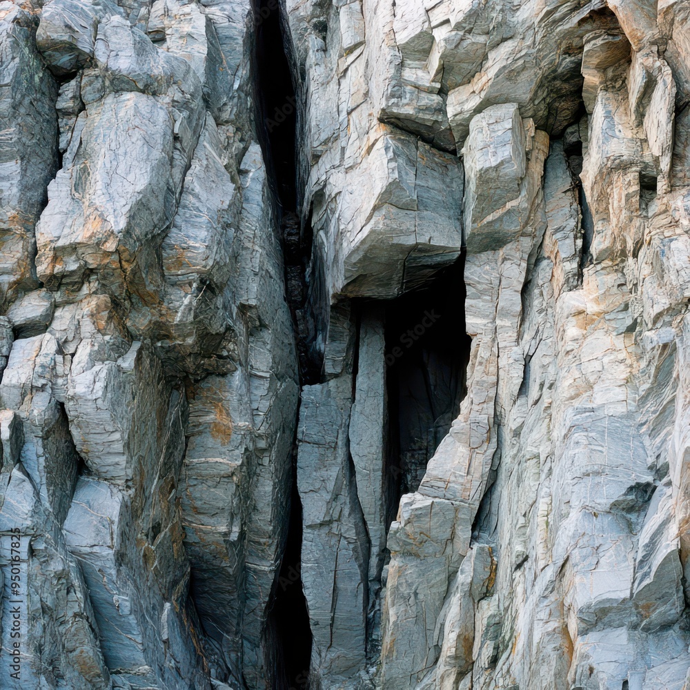 Fototapeta premium Natural rock formation showing dramatic geological features in daylight