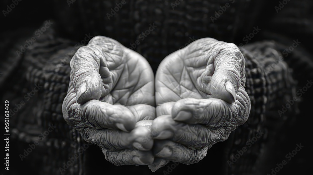 Support and Comfort: Gentle Hands of an Elderly Individual Held in Compassionate Embrace Support and Comfort: Gentle Hands of an Elderly Individual Held in Compassionate Embrace