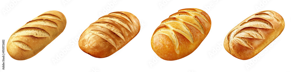 Freshly baked bread loaves arranged on a wooden surface, showcasing their golden crust and inviting texture. Freshly baked bread loaves arranged on a wooden surface, showcasing their golden crust and inviting texture.