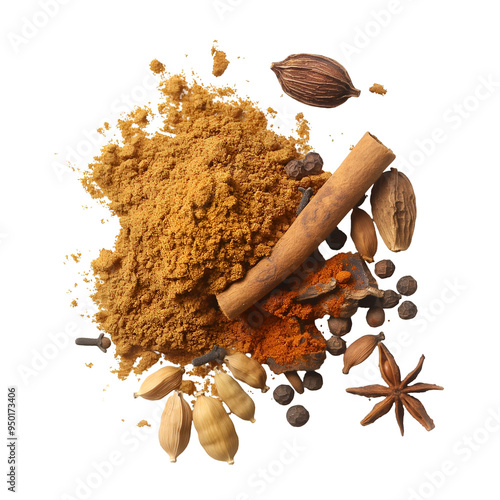 Garam Masala, Spice, Isolated on Transparent Background, Graphic Resource for Gourmet Advertising, Menu Design, Website Banners, Packaging, and Social Media Campaigns