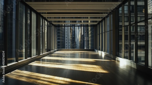 Wallpaper Mural Sunbeams Streaming Through Windows in a Modern Office Building Torontodigital.ca