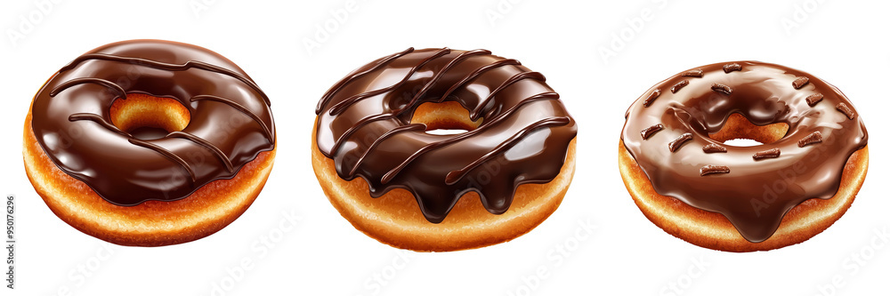 Delicious chocolate donuts with glossy icing, perfect for dessert or a sweet treat. Indulge in these delightful pastries. Delicious chocolate donuts with glossy icing, perfect for dessert or a sweet treat. Indulge in these delightful pastries.