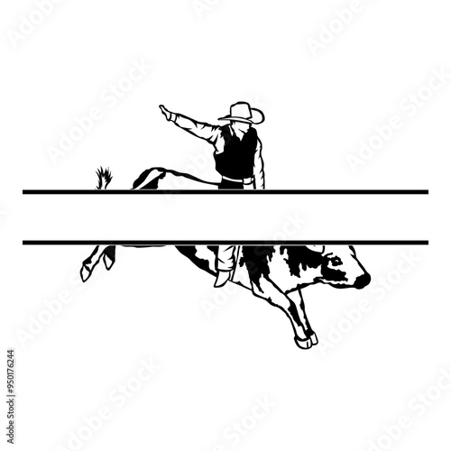 Bull Riding Split Monogram