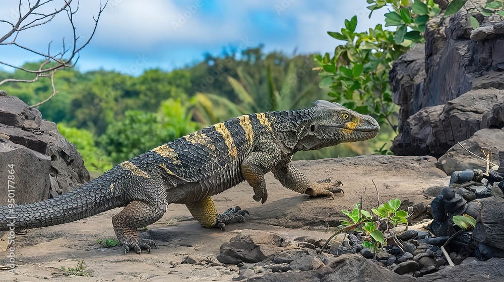 QuotRare Sight of a Komodo Dragon Basking in the Morning Sunquot. made with generative Ai
QuotRare Sight of a Komodo Dragon Basking in the Morning Sunquot. made with generative Ai