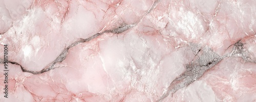 Seamless marble pattern in soft pink with subtle silver veins, [Abstract Background Marble], [Delicate and elegant]