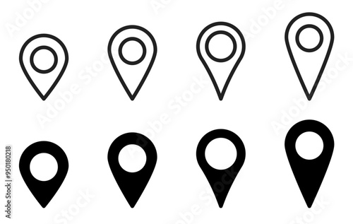 Location pin vector icon set