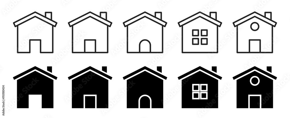 Collection home icons vector set Collection home icons vector set