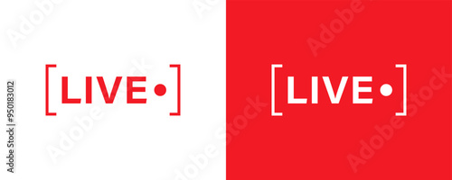 Live video streaming red icon vector design