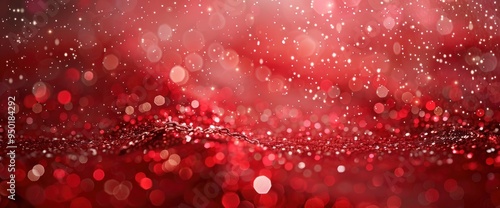 Abstract Red Glitter Bokeh Background