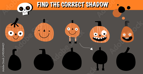 Halloween pumpkin activity maze childish page educational find the shadow jack o lantern set. 