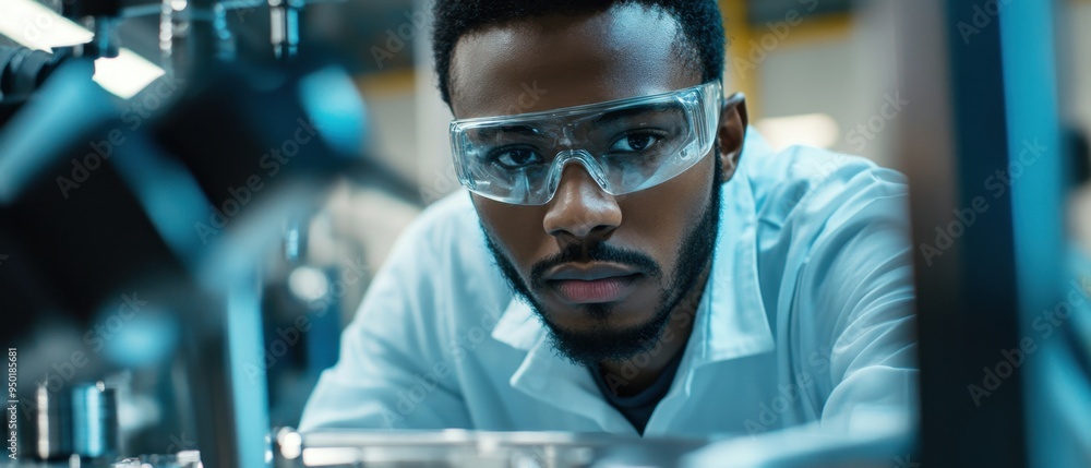 Black engineer conducting quality checks on CNC-machined components in a high-tech manufacturing plant precise and focused Black engineer conducting quality checks on CNC-machined components in a high-tech manufacturing plant precise and focused