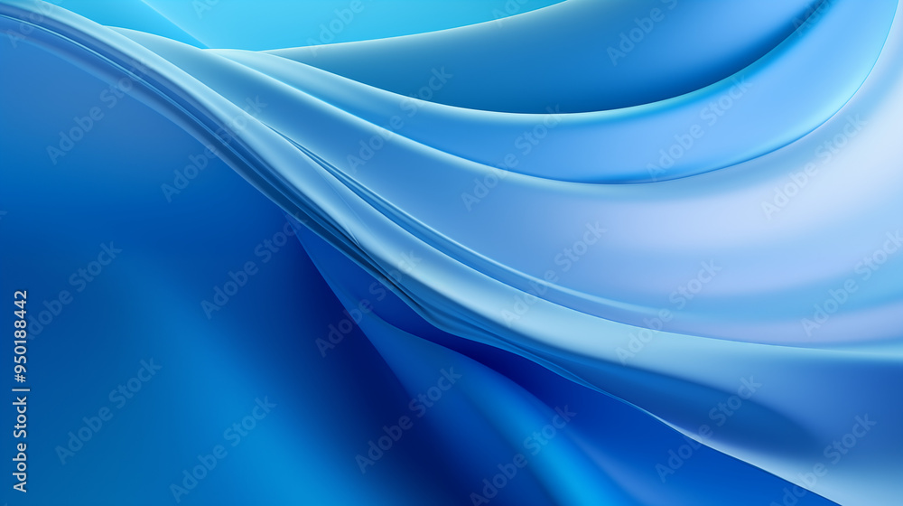 Naklejka premium Abstract Blue Satin Fabric Flowing in Motion