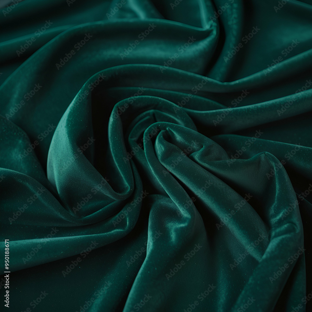 Obraz premium Luxurious dark green velvet fabric 
