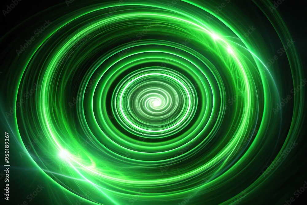 Glowing green spiral of light and energy on dark background tilted angle, green, radiating, powerful, abstract, neon, spiral, mystical, mystical, bright, digital, futuristic, light Glowing green spiral of light and energy on dark background tilted angle, green, radiating, powerful, abstract, neon, spiral, mystical, mystical, bright, digital, futuristic, light