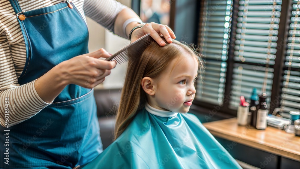 girl hairdresser makes a short haircut for a girl girl hairdresser makes a short haircut for a girl