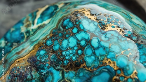 Close-up of chrysocolla sho...