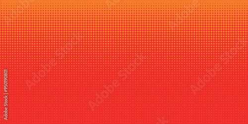 Dots halftone orange color pattern gradient texture with technology digital background. Dots pop art comics with summer background.