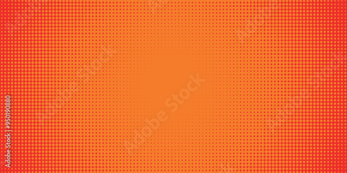 Dots halftone orange color pattern gradient texture with technology digital background. Dots pop art comics with summer background.