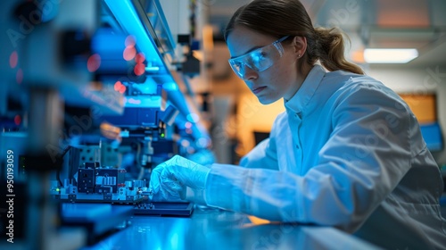 portrait of female scientist researching in a medical laboratory