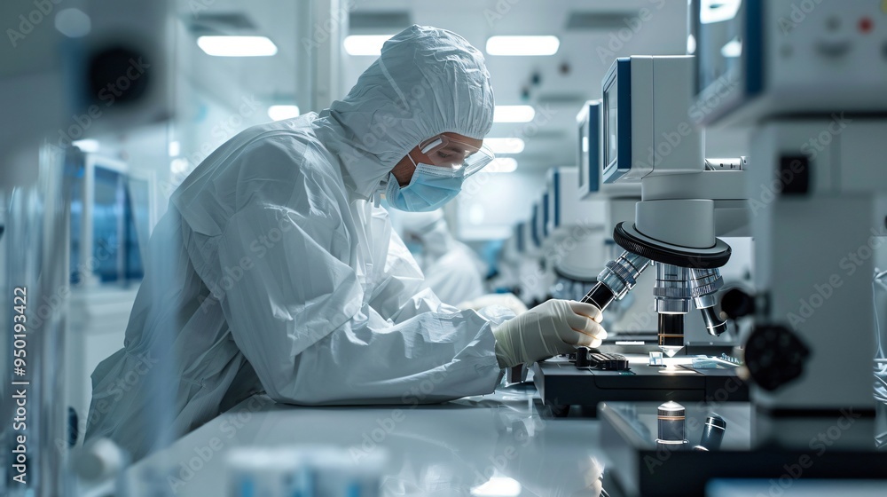 Scientist researching in a medical laboratory Scientist researching in a medical laboratory