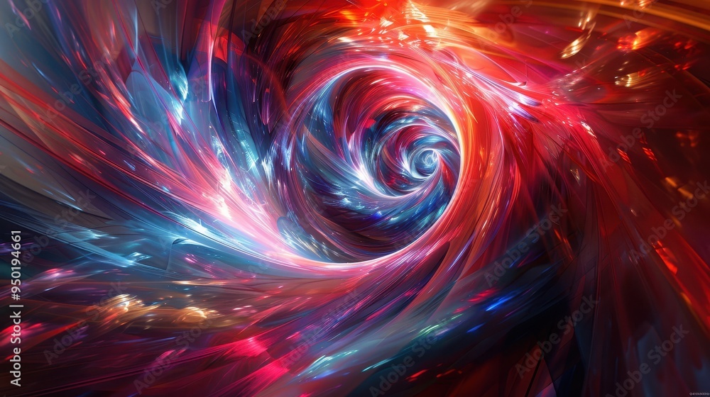Vibrant abstract spiral design showcasing swirling light and color in a cosmic landscape Vibrant abstract spiral design showcasing swirling light and color in a cosmic landscape