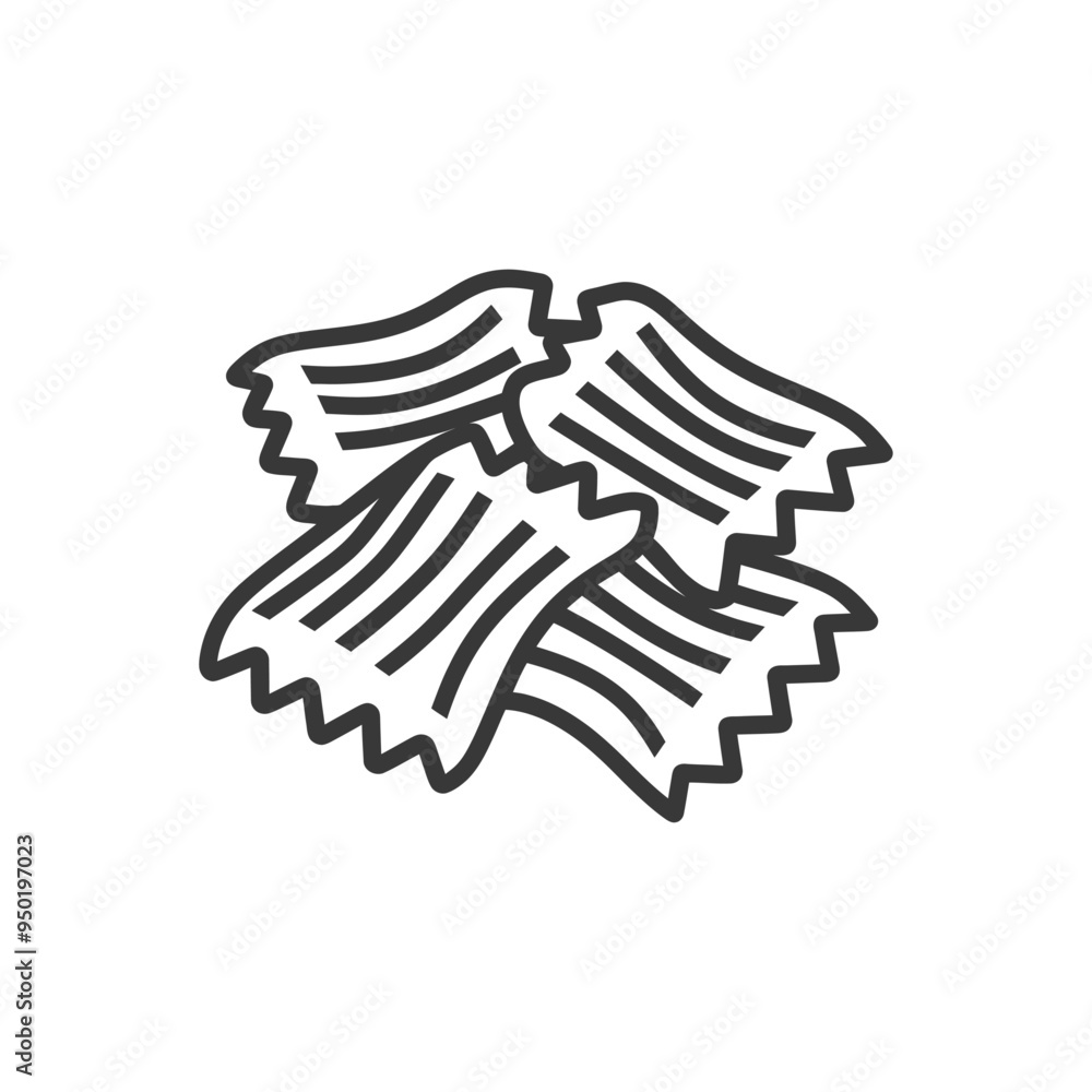 Line Drawing of Farfalle Pasta Line Drawing of Farfalle Pasta