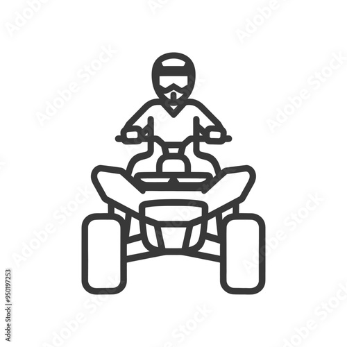 Line Drawing of Person Riding an ATV