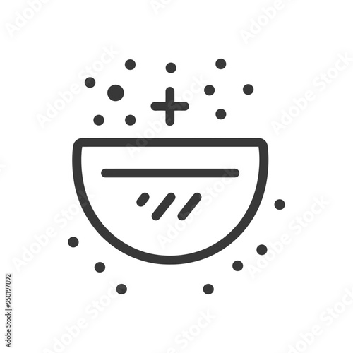 Line Icon of Half Watermelon with Plus Sign