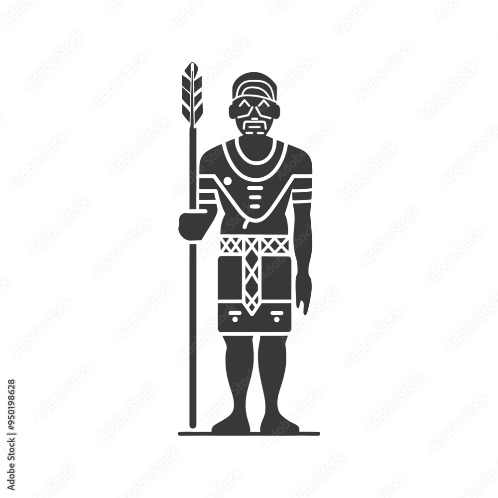 Silhouette of a Standing Figure with a Spear Silhouette of a Standing Figure with a Spear