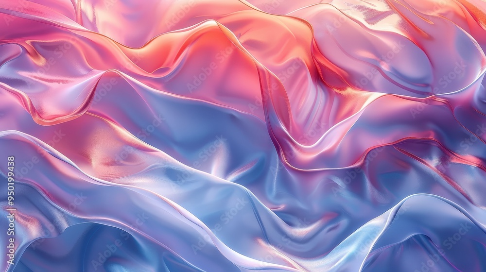 Fototapeta premium Abstract fabric texture with flowing layers in soft pastel colors at studio setting