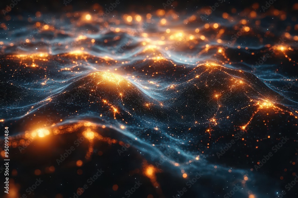 abstract visualization of neural network as a cosmic web glowing nodes and connections forming galaxylike structures data streams as stardust ai consciousness emerging abstract visualization of neural network as a cosmic web glowing nodes and connections forming galaxylike structures data streams as stardust ai consciousness emerging