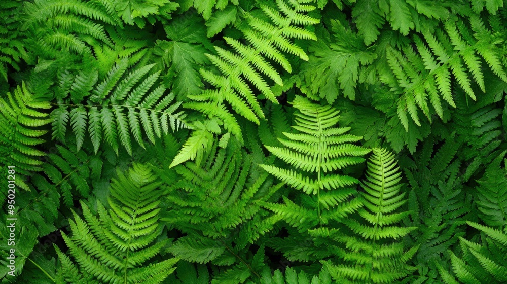 Textured background of fern leaves, providing a fresh and natural look, suitable for a variety of design applications Textured background of fern leaves, providing a fresh and natural look, suitable for a variety of design applications