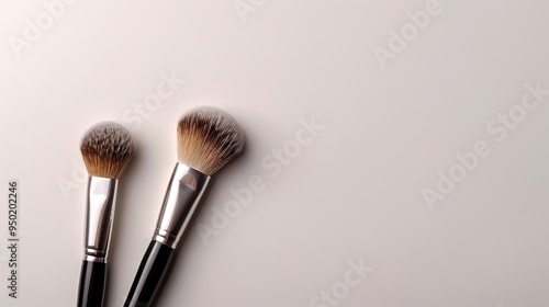 makeup brushes on white