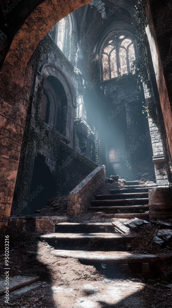 Naklejka premium Ruins and Stairs.