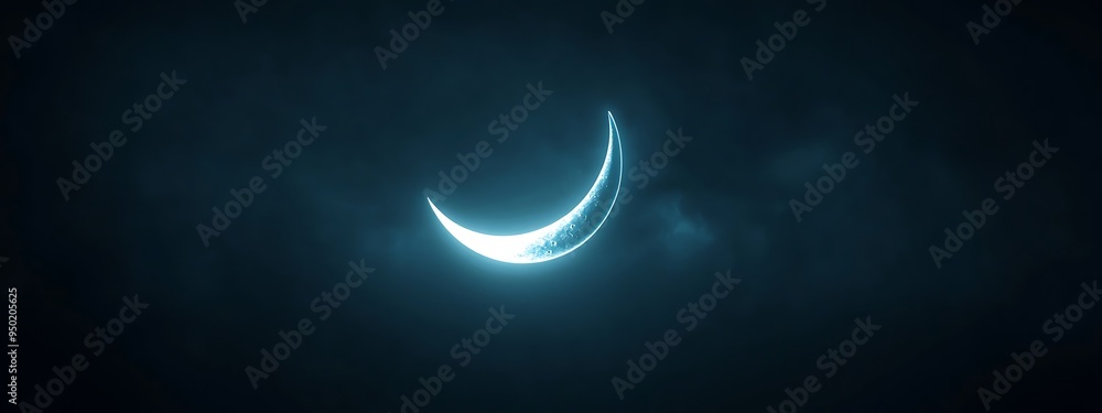 Crescent Moon in a Night Sky with Clouds Crescent Moon in a Night Sky with Clouds