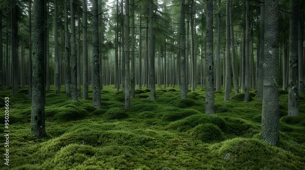 Obraz premium Mystical Forest with Lush Moss