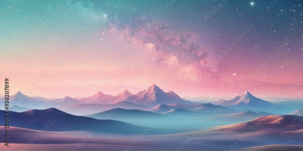 Abstract pastel landscape with soft gradients and twinkling stars. Abstract pastel landscape with soft gradients and twinkling stars.