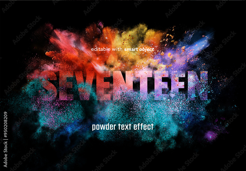 Powder Text Effect Powder Explosion Text Effect with Ai Elements Stock Template | Adobe Stock