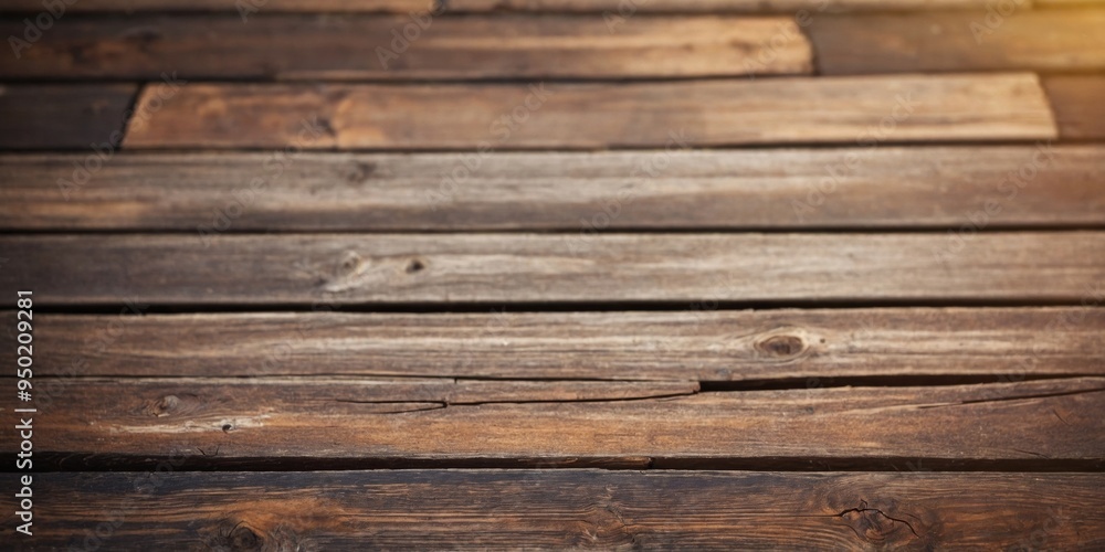 Naklejka premium Background with old brown horizontal planks.