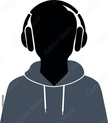 silhouette of a person with headphones