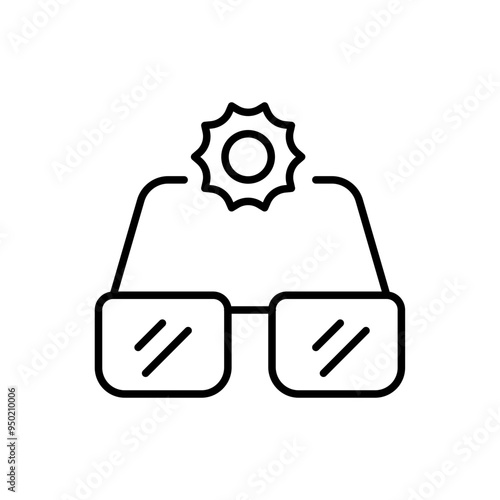 Sun Protection outline icons, minimalist vector illustration ,simple transparent graphic element .Isolated on white background