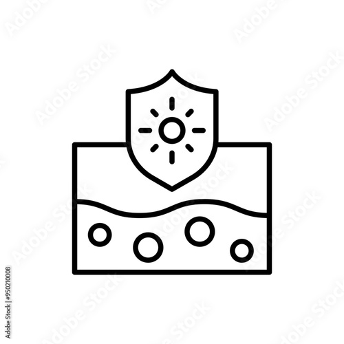 Sun Protection outline icons, minimalist vector illustration ,simple transparent graphic element .Isolated on white background