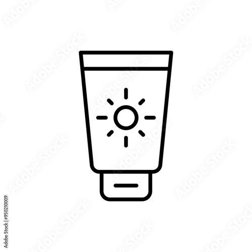 Sun Protection outline icons, minimalist vector illustration ,simple transparent graphic element .Isolated on white background