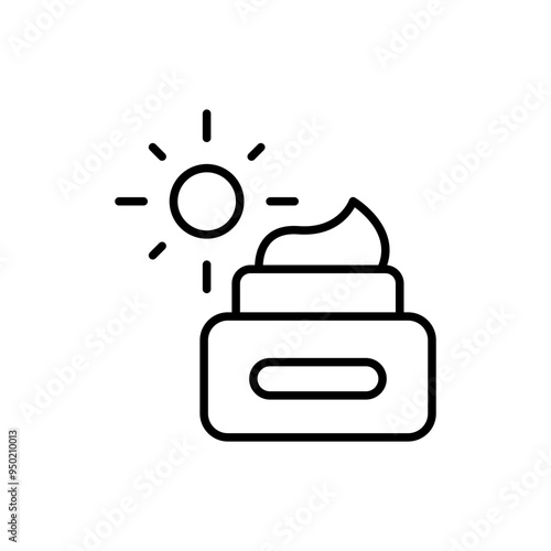 Sun Protection outline icons, minimalist vector illustration ,simple transparent graphic element .Isolated on white background