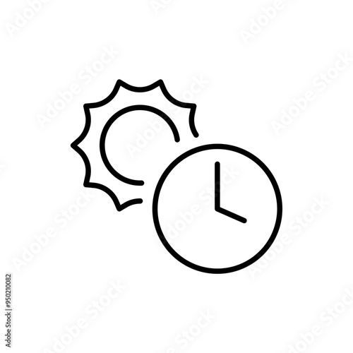 Sun Protection outline icons, minimalist vector illustration ,simple transparent graphic element .Isolated on white background