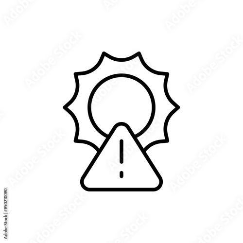 Sun Protection outline icons, minimalist vector illustration ,simple transparent graphic element .Isolated on white background