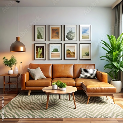 Bohemianstyle living room with colorful textiles eclectic furniture and hanging plants