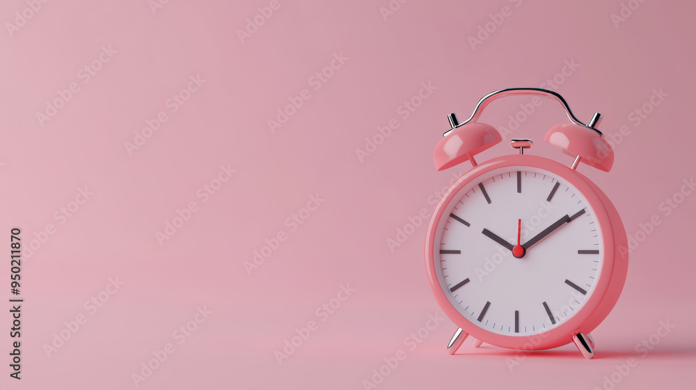 Pink alarm clock on pastel background A pink alarm clock on a soft pastel pink background, highlighting the theme of time, punctuality, or wake-up routines Pink alarm clock on pastel background A pink alarm clock on a soft pastel pink background, highlighting the theme of time, punctuality, or wake-up routines
