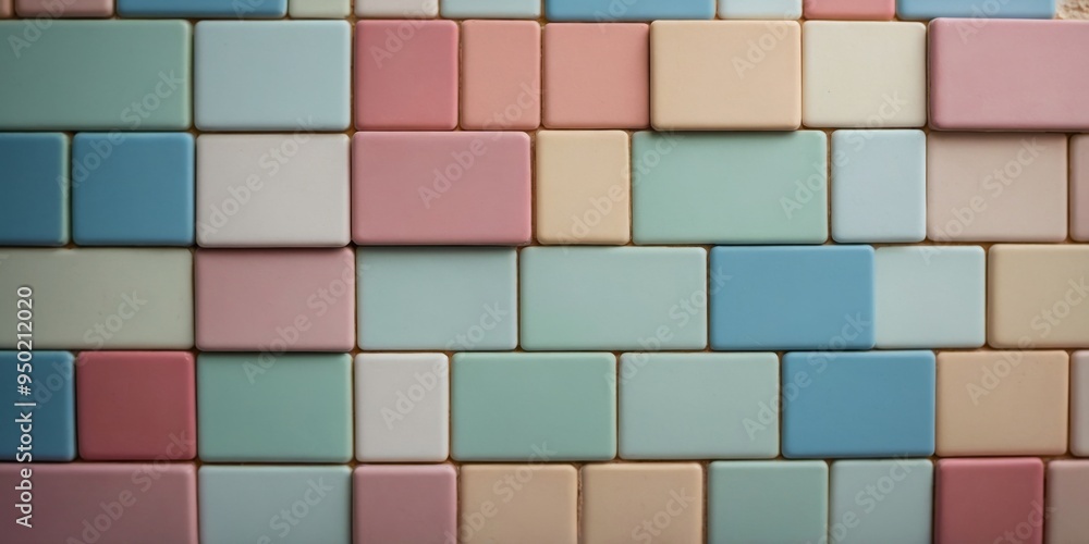 Wall with rectangular pastel colored tiles. Wall with rectangular pastel colored tiles.